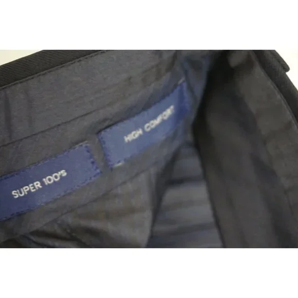 Incotex High Comfort S100s Wool Regular Fit Navy Blue Dress Pants Sz 46 NEW